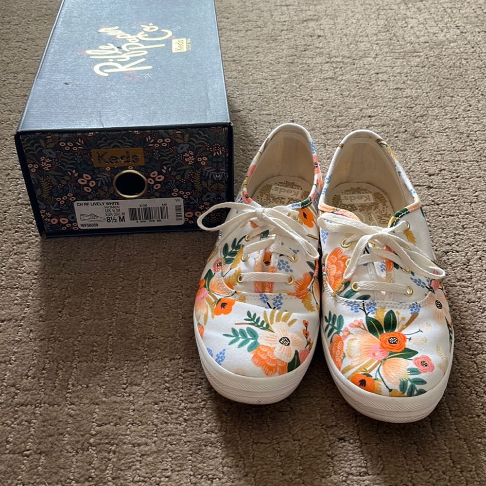 Keds x Rifle Paper Co. Floral tennis shoes